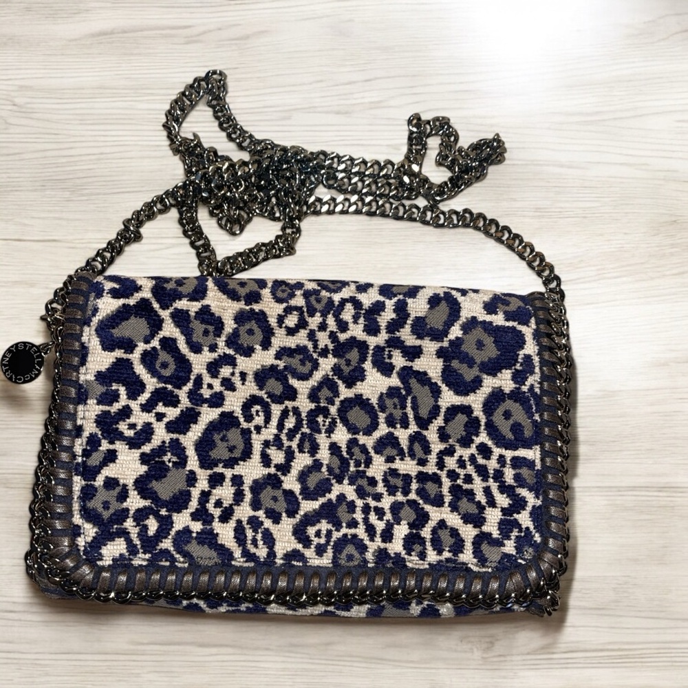 Stella McCartney Leopard Print Canvas & Faux Leather Falabella Crossbody Bag EUC